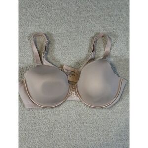 Vanity Fair Bra Size 38C Pink Padded Underwire Adjustable Clasp Back Lace Floral